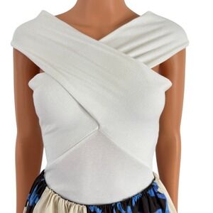 Fashion Nova Criss Cross Off The Shoulder Wrap Top Cutout Back Knit Bodice